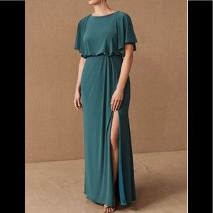 NEW Anthropologie BHLDN Teal Lena Evening Gown